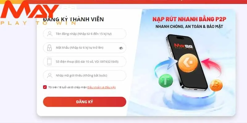 Hoàn thiện đăng ký May88 cần chú ý điều quan trọng gì?